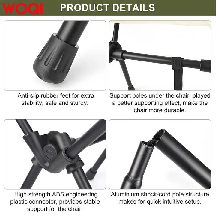كرسي خارجي قابل للطي ومتنقل وخفيف الوزن . WOQI Portable Lightweight Folding Outdoor Chair Beach