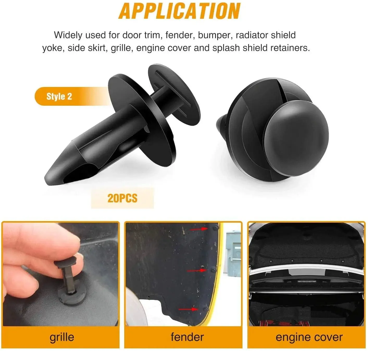 120 Pcs Hole 6.3mm 8mm 9mm 10mm Car Push Retainer Clips Kits