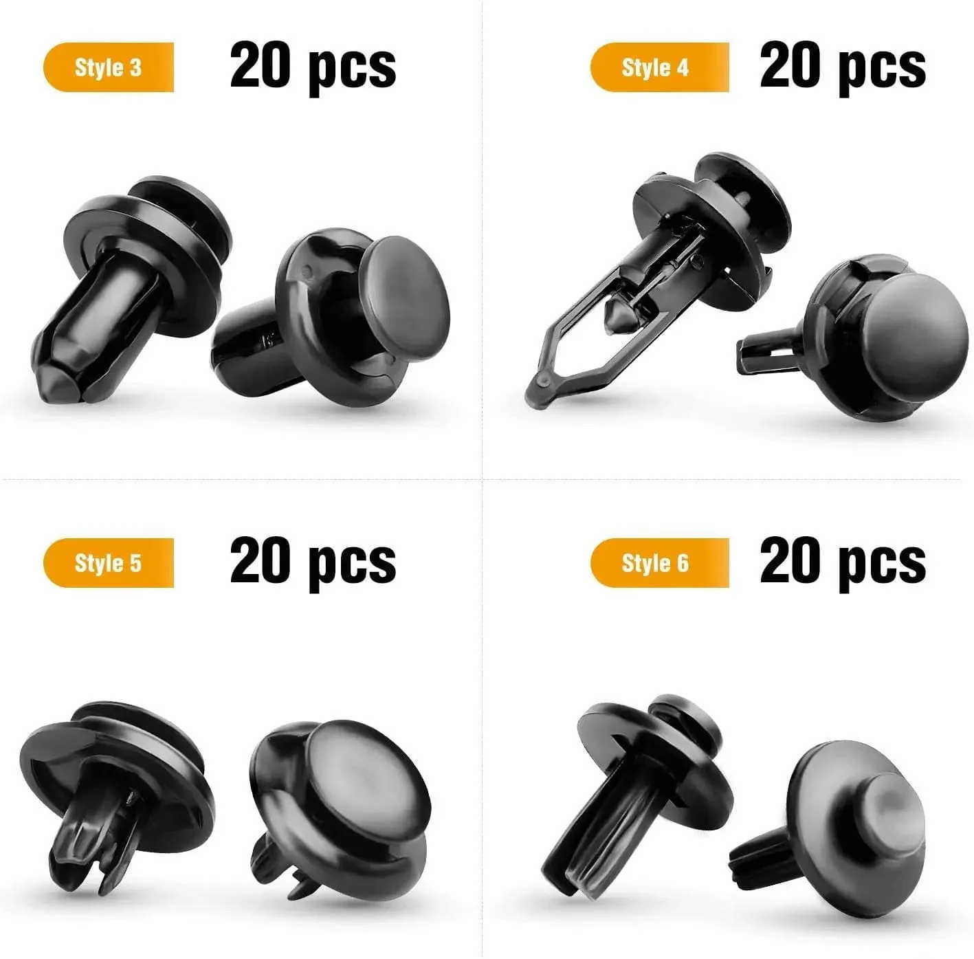 120 Pcs Hole 6.3mm 8mm 9mm 10mm Car Push Retainer Clips Kits