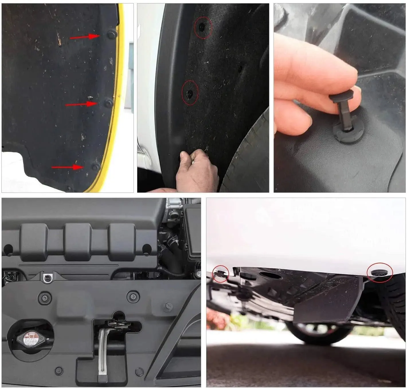 120 Pcs Hole 6.3mm 8mm 9mm 10mm Car Push Retainer Clips Kits