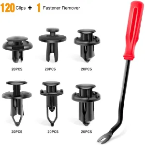120 Pcs Hole 6.3mm 8mm 9mm 10mm Car Push Retainer Clips Kits
