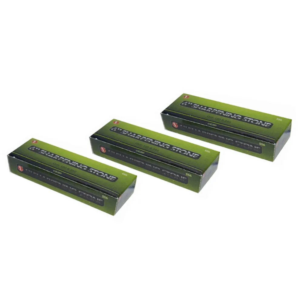 3 Pack 6" Aluminium Oxide Sharpening Stone Dual Hone Grit Knife Blade Sharpener