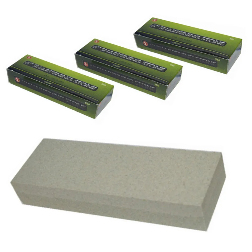 3 Pack 6" Aluminium Oxide Sharpening Stone Dual Hone Grit Knife Blade Sharpener