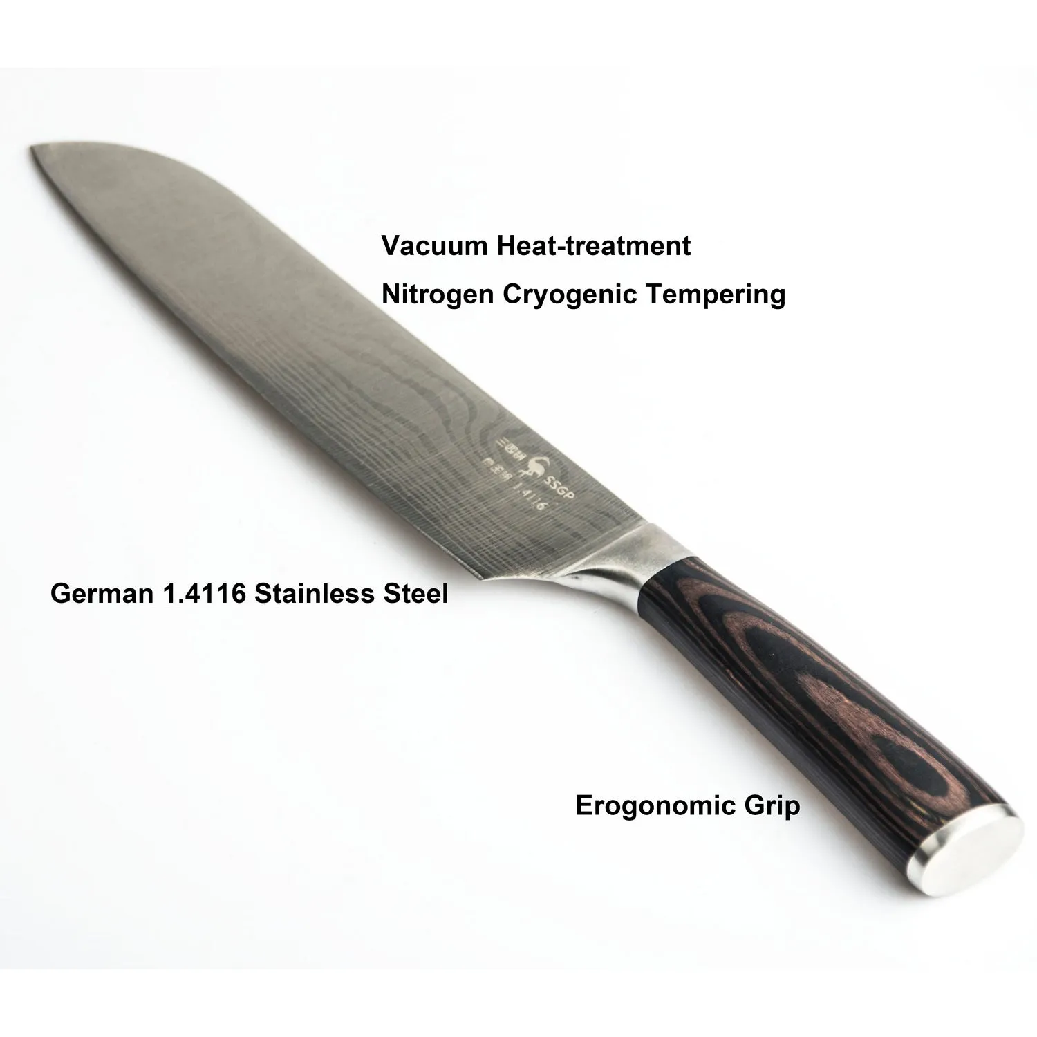 34cm High Carbon Stainless Steel Chef Knife, Ergonomic Handle
