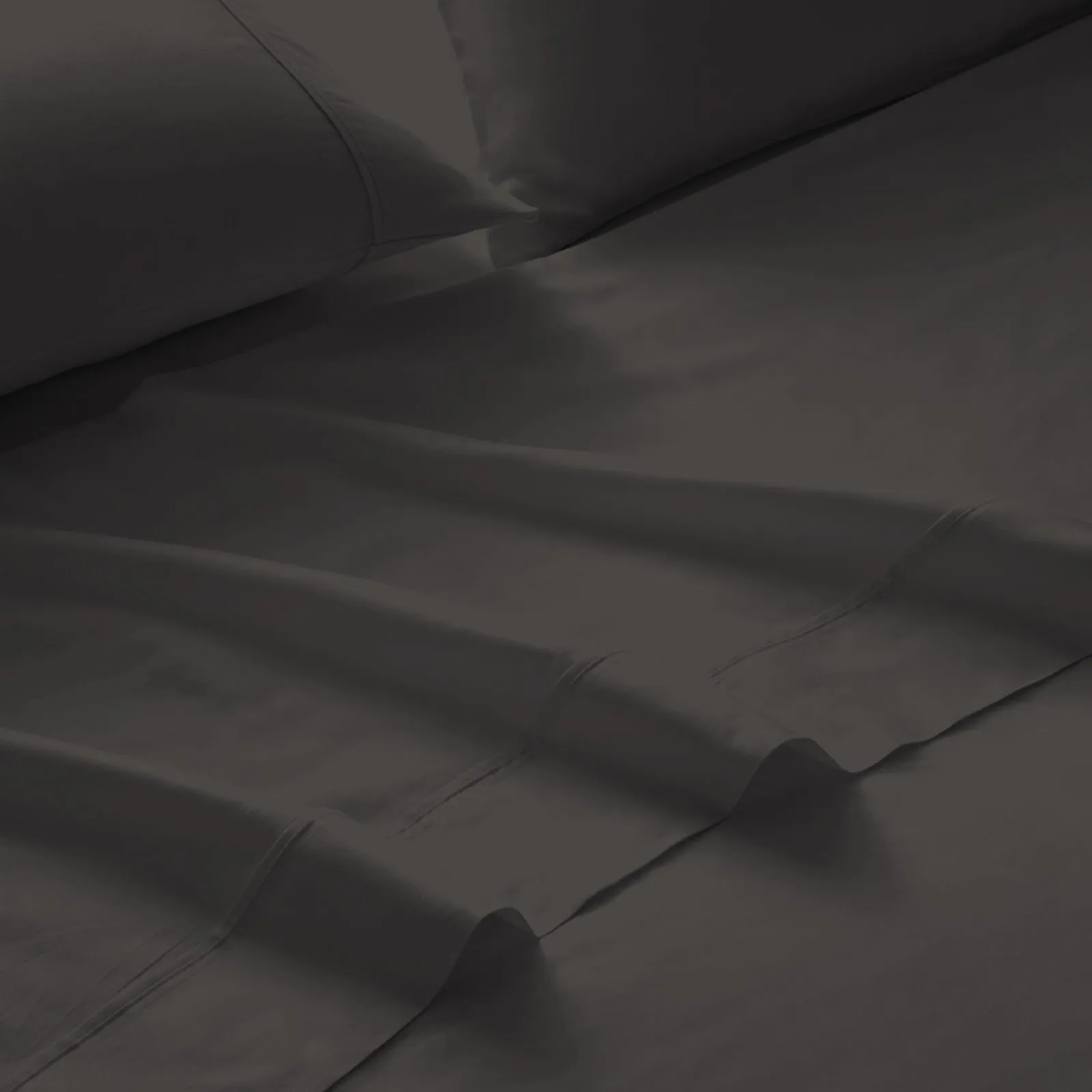 4 Piece 1500TC Sheet Set | Goose Feather Down Pillows 2 Pack | King | Dusk Grey