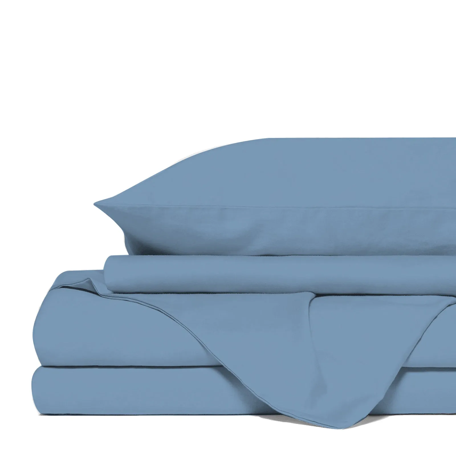 4 Piece 1500TC Sheet Set | Goose Feather Down Pillows 2 Pack | King | Indigo
