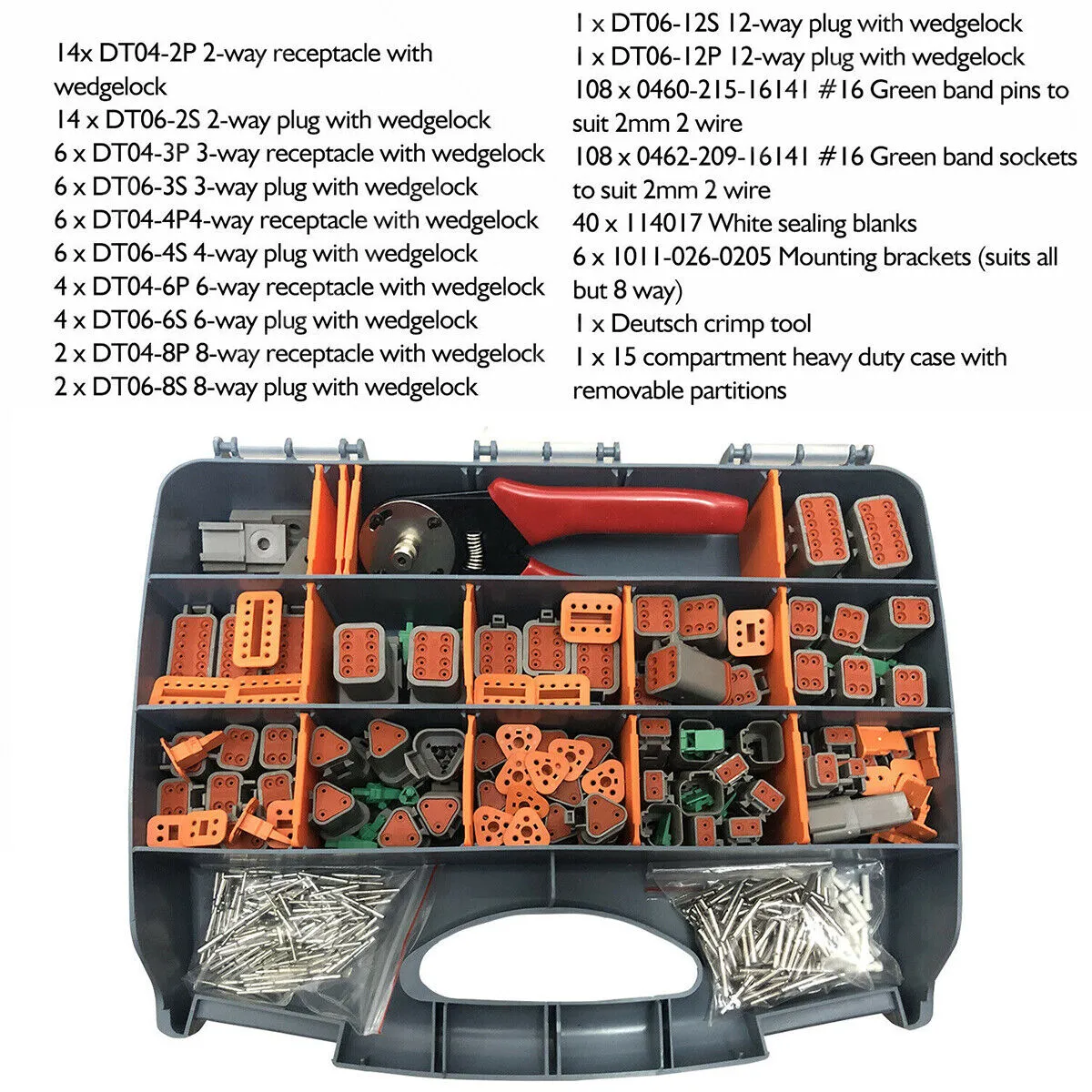 550PCS Deutsch Plug Tool Kit | DT Connector | Genuine Automotive Crimp Tool