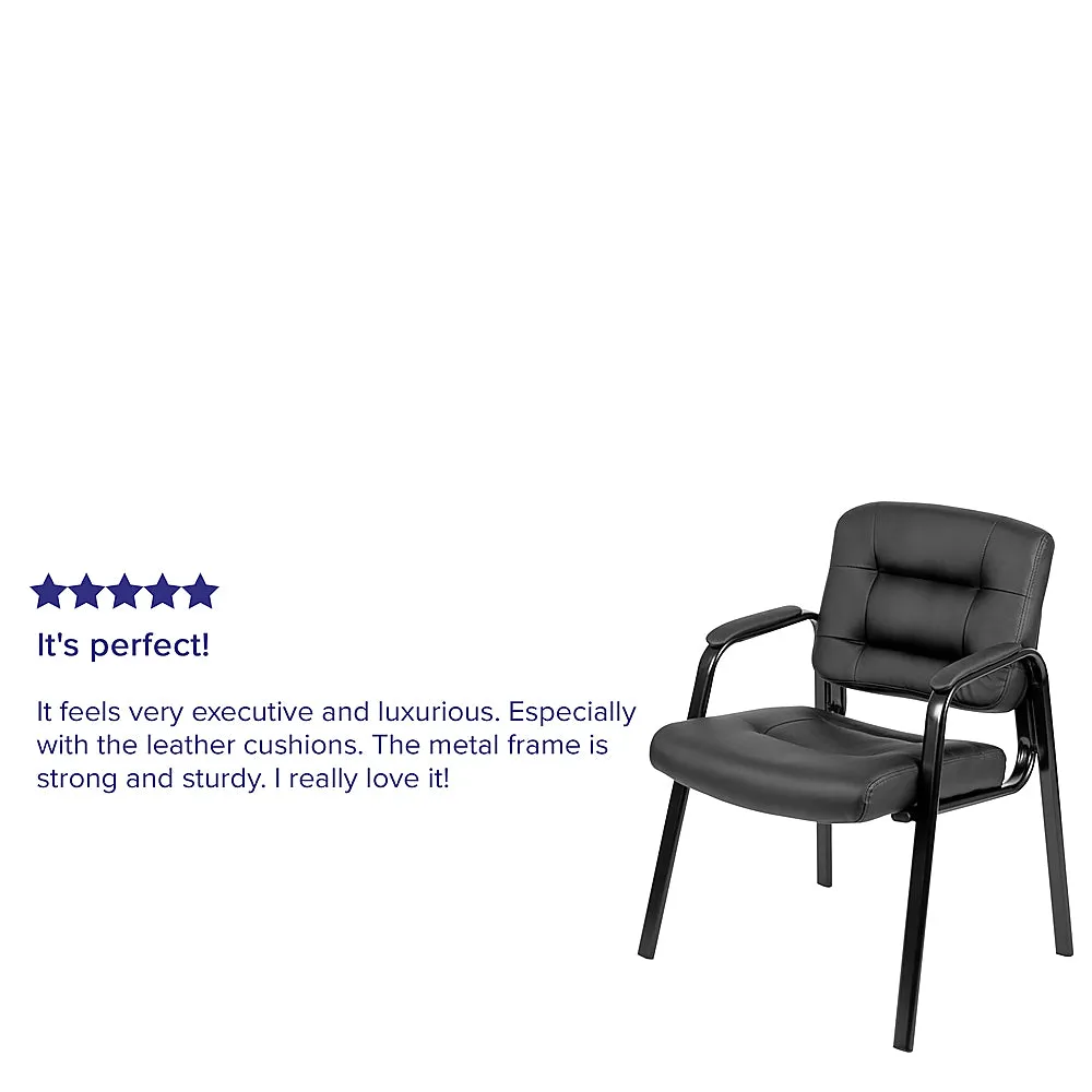 Alamont Home - Darwin  Contemporary Leather/Faux Leather Side Chair - Unupholstered - Black