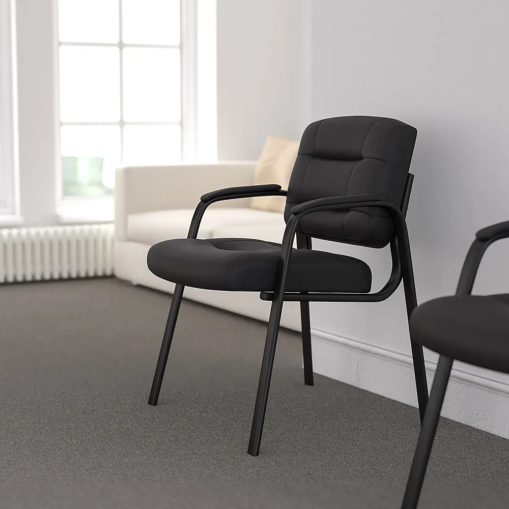 Alamont Home - Darwin  Contemporary Leather/Faux Leather Side Chair - Unupholstered - Black