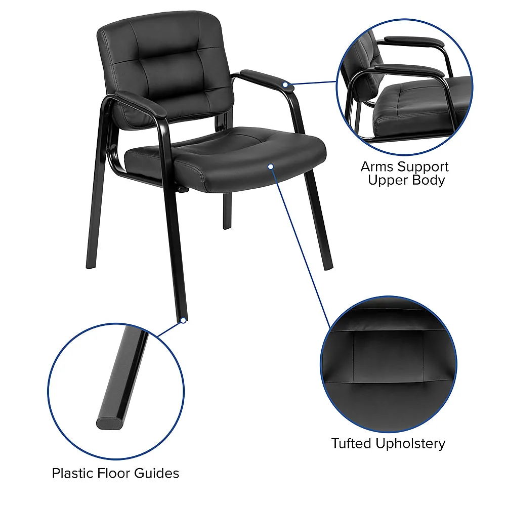 Alamont Home - Darwin  Contemporary Leather/Faux Leather Side Chair - Unupholstered - Black