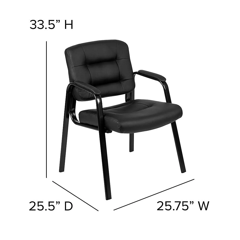Alamont Home - Darwin  Contemporary Leather/Faux Leather Side Chair - Unupholstered - Black