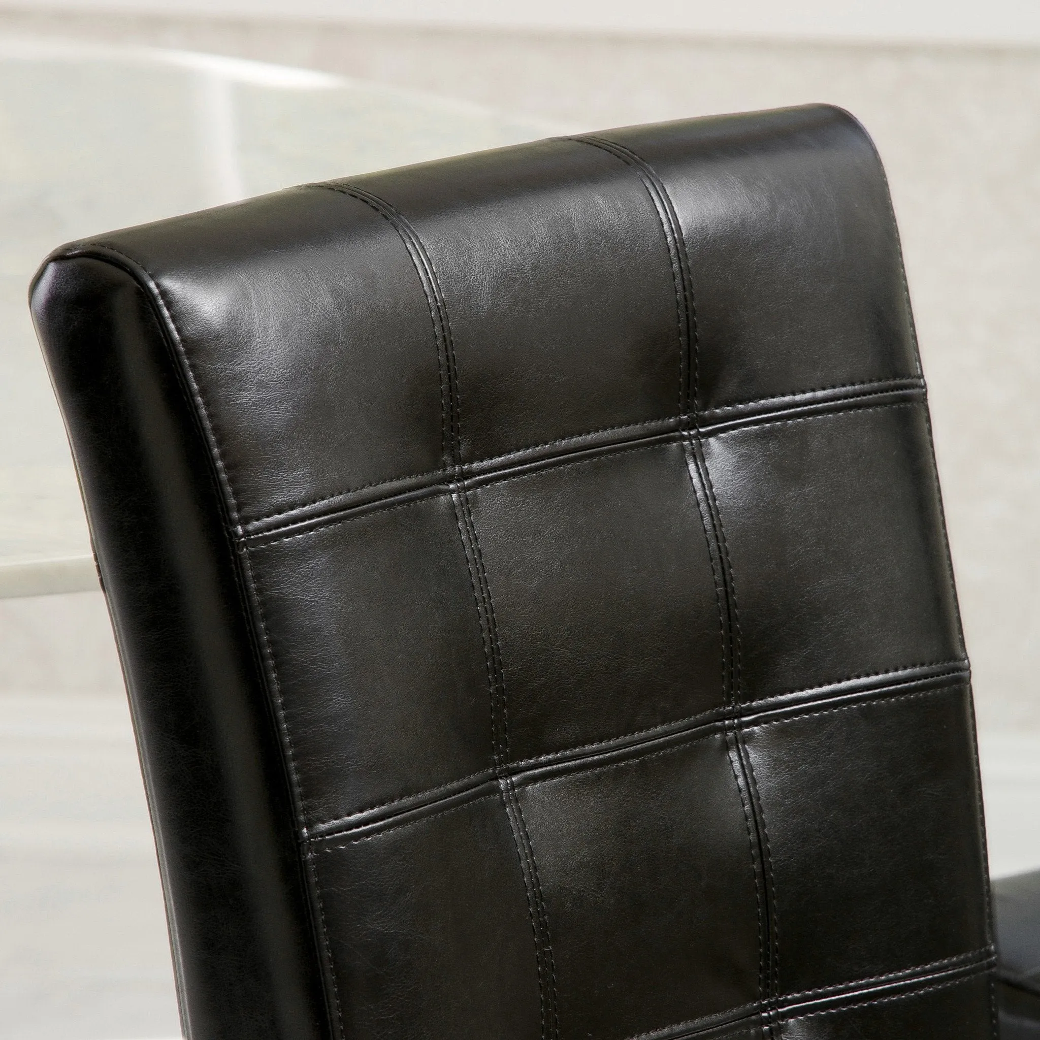 Barrington Contemporary Tufted Bonded Leather Dining Chairs (Set of 2)