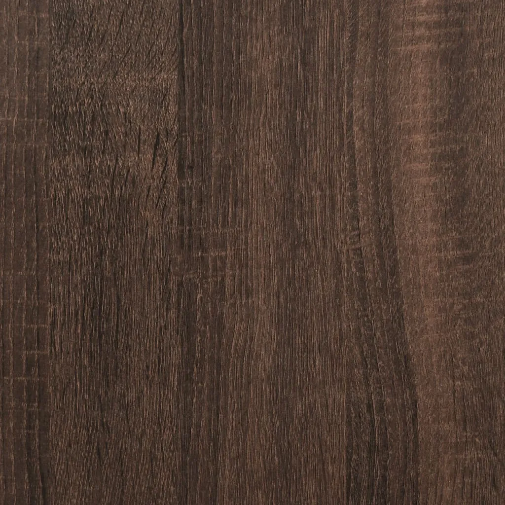 Bed Frame Brown Oak 180x200 cm Super King Engineered Wood and Metal