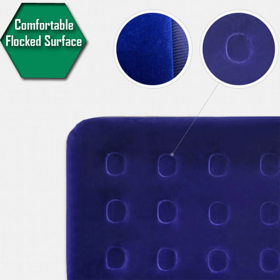 Bestway Comfort Quest Inflatable Flocked Air Bed Mattress Single - blue