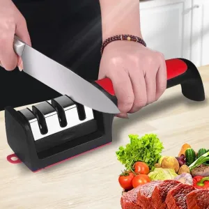 Black Knife Sharpener: Effortless Sharpening & Multi-Functional Kitchen Tool