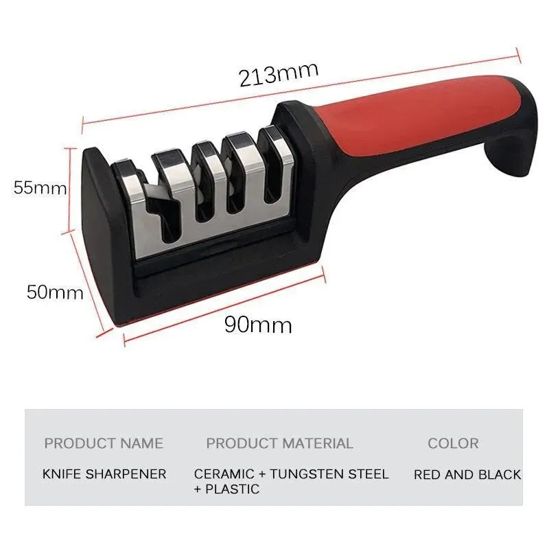 Black Knife Sharpener: Effortless Sharpening & Multi-Functional Kitchen Tool