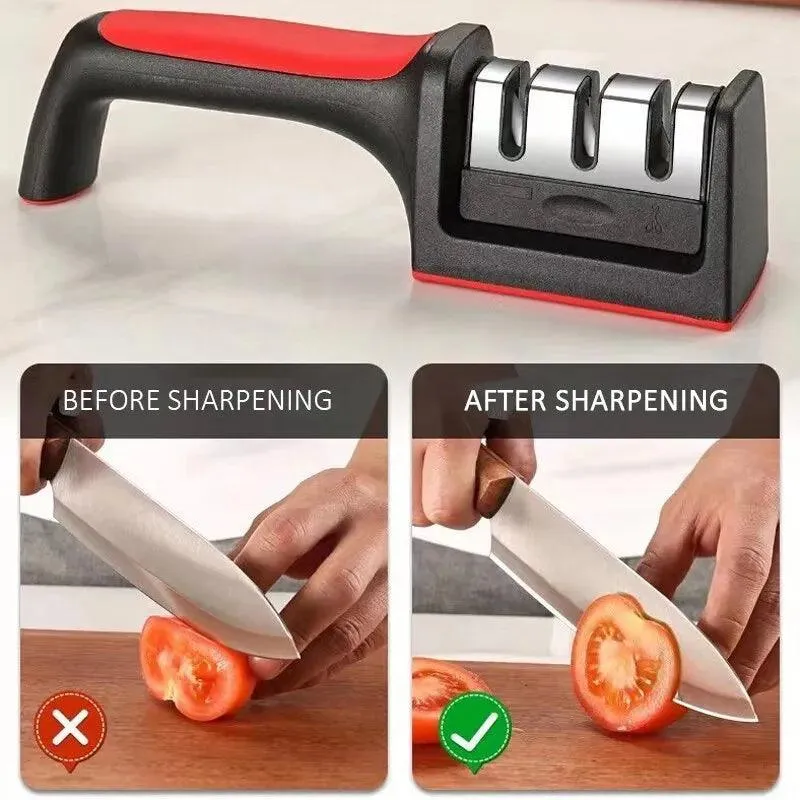 Black Knife Sharpener: Effortless Sharpening & Multi-Functional Kitchen Tool
