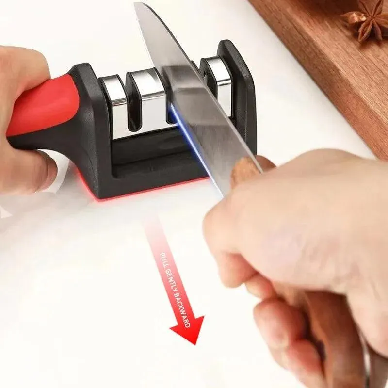 Black Knife Sharpener: Effortless Sharpening & Multi-Functional Kitchen Tool