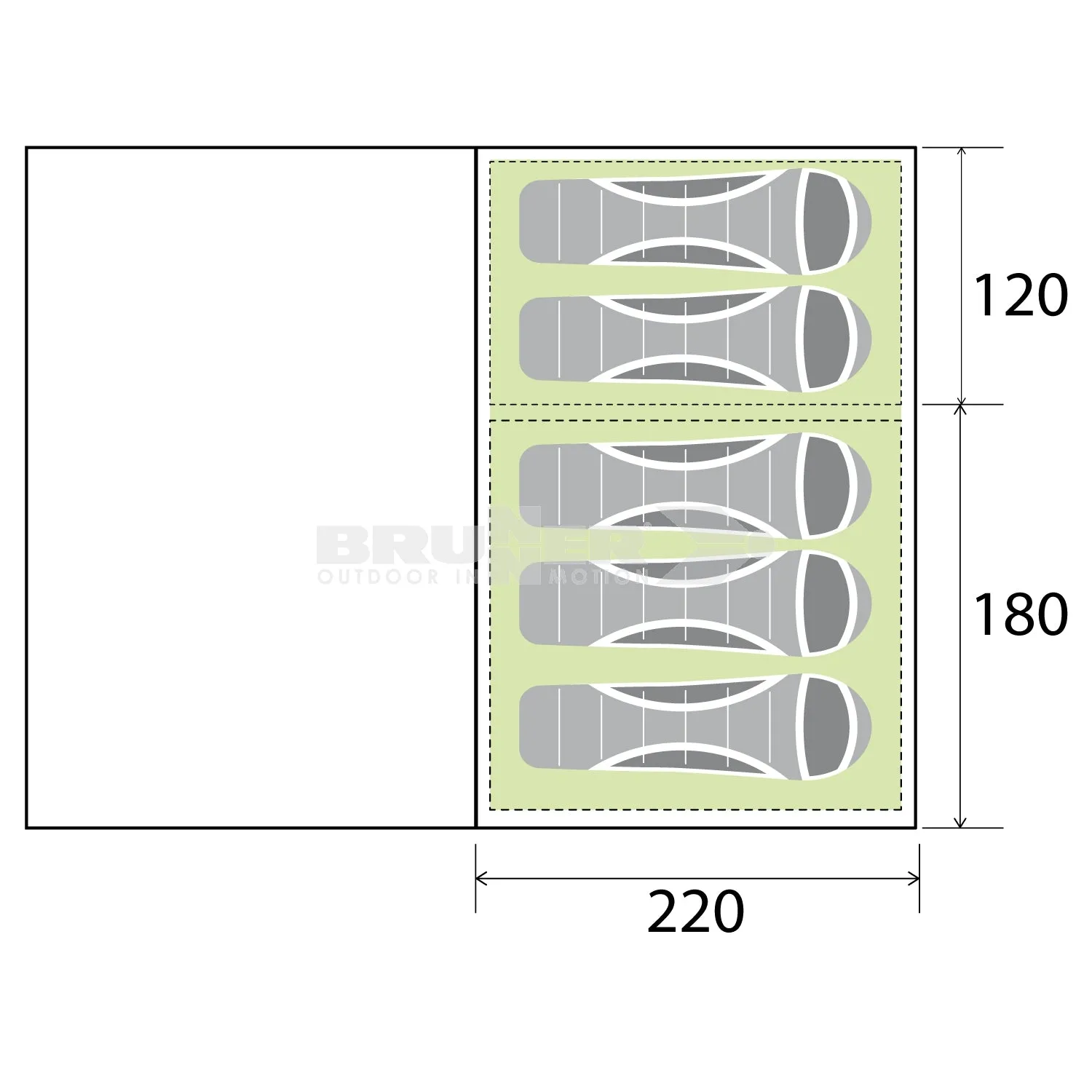BRUNNER ARQUS OUTDOOR 5 Tenda a tunnel a doppio ingresso