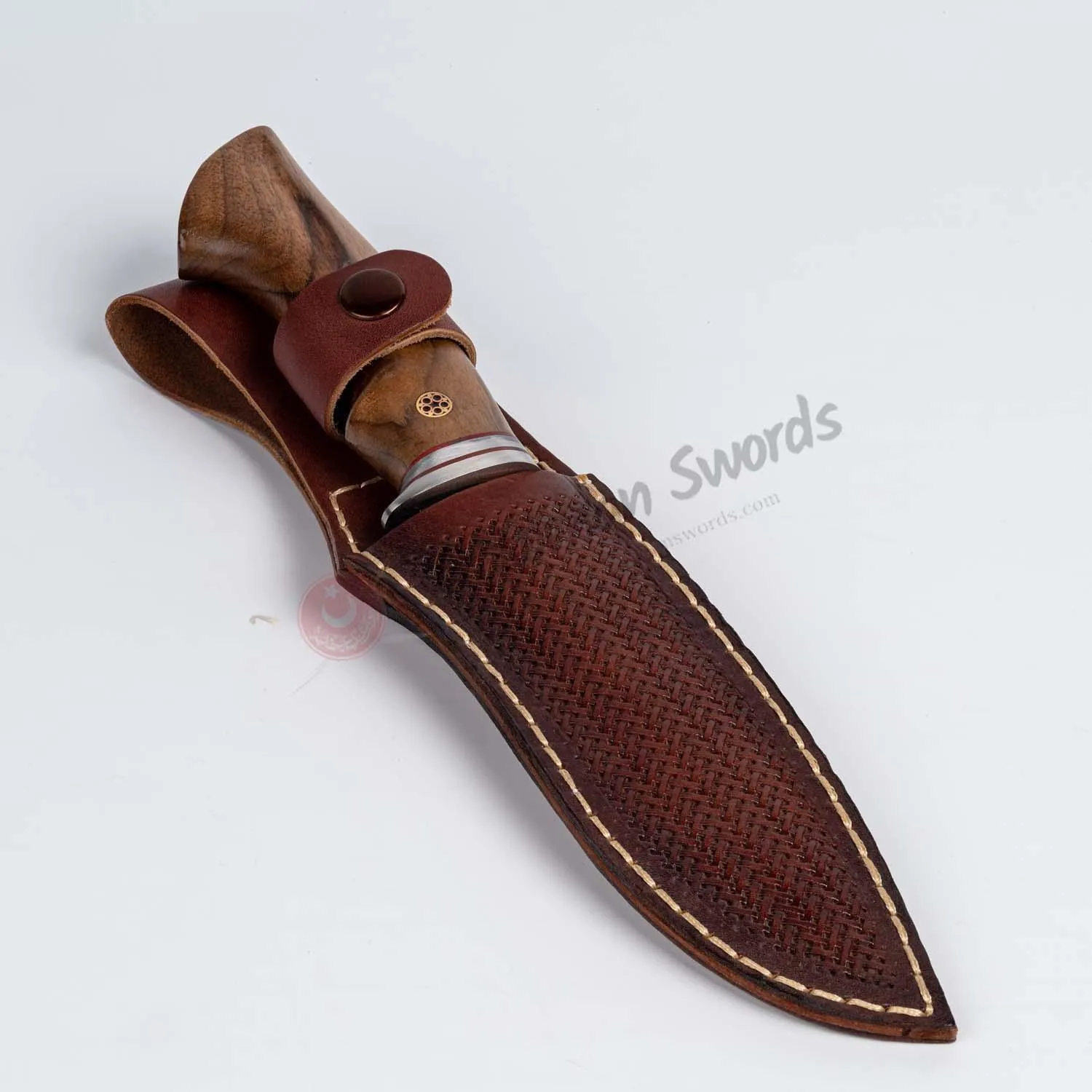 Bushcraft knife, Fixed Blade With Wooden Handle, Camping Gear 11"
