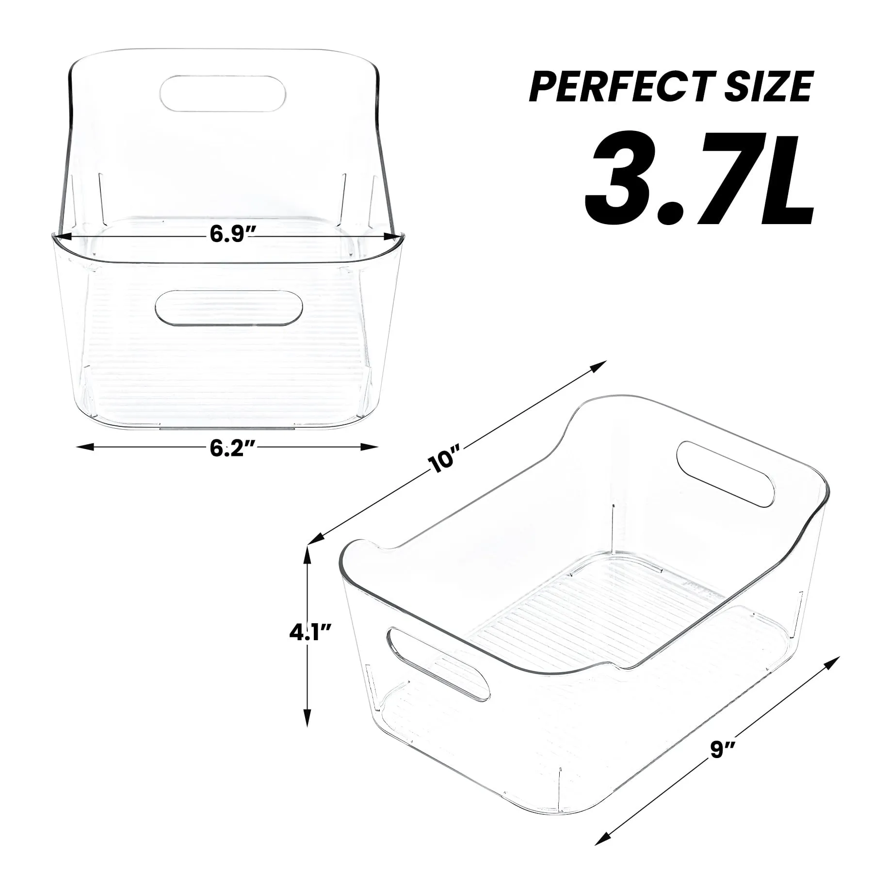 CiWiVOKi Clear Plastic Storage Bins, Set of 12, Multi-Use Organization and Storage Containers for Pantry, Cabinet, Refrigerator, Freezer, Bathroom, Organizer Bins for Home & Kitchen