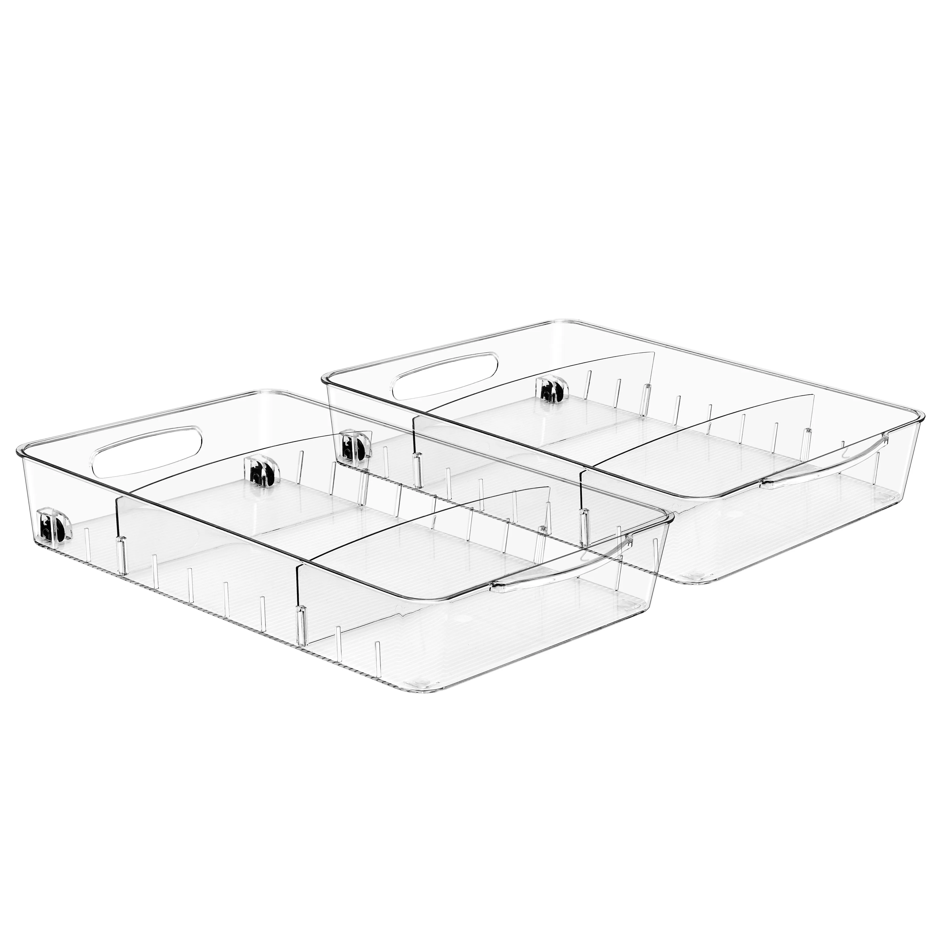 Clear Organizing Bins on Wheels