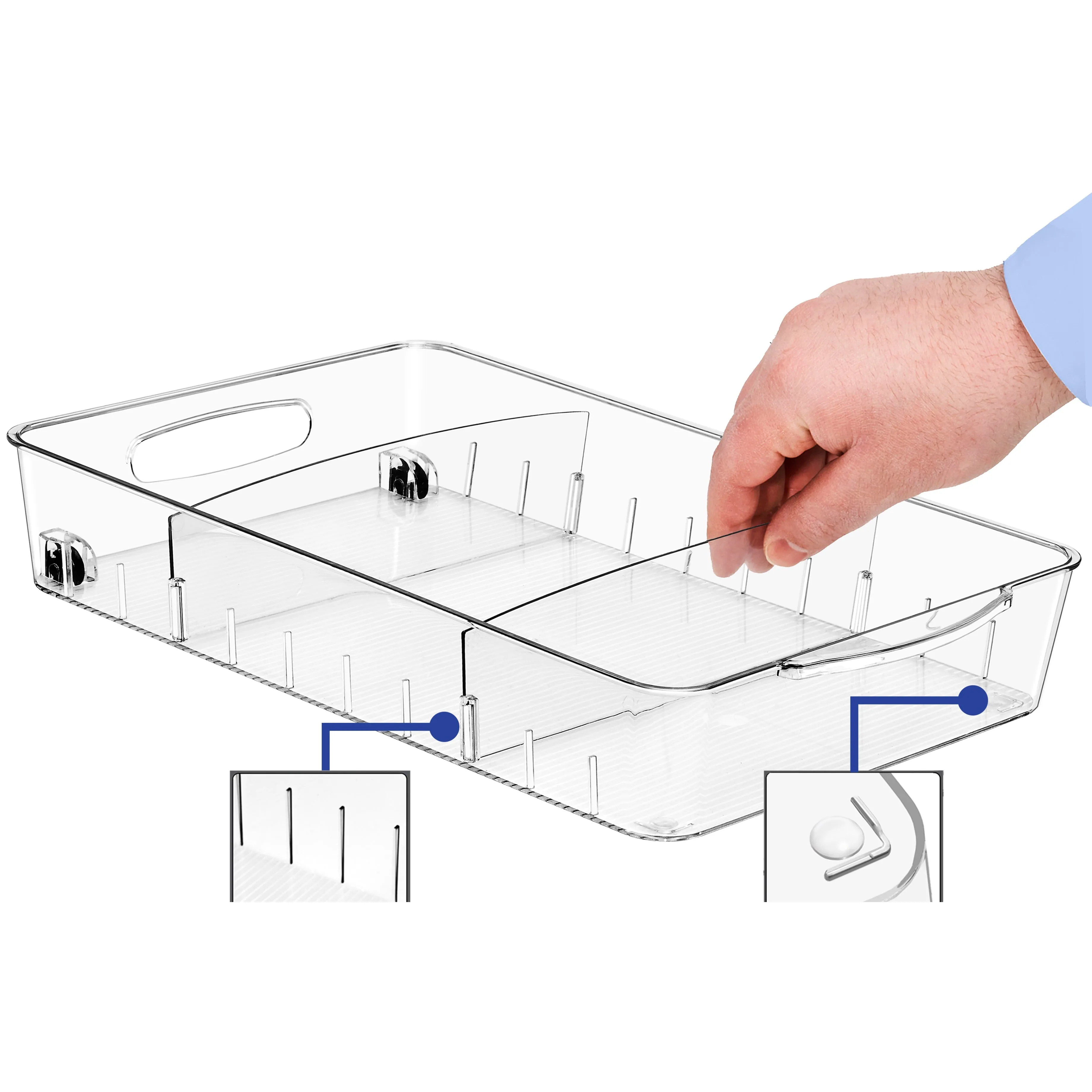Clear Organizing Bins on Wheels
