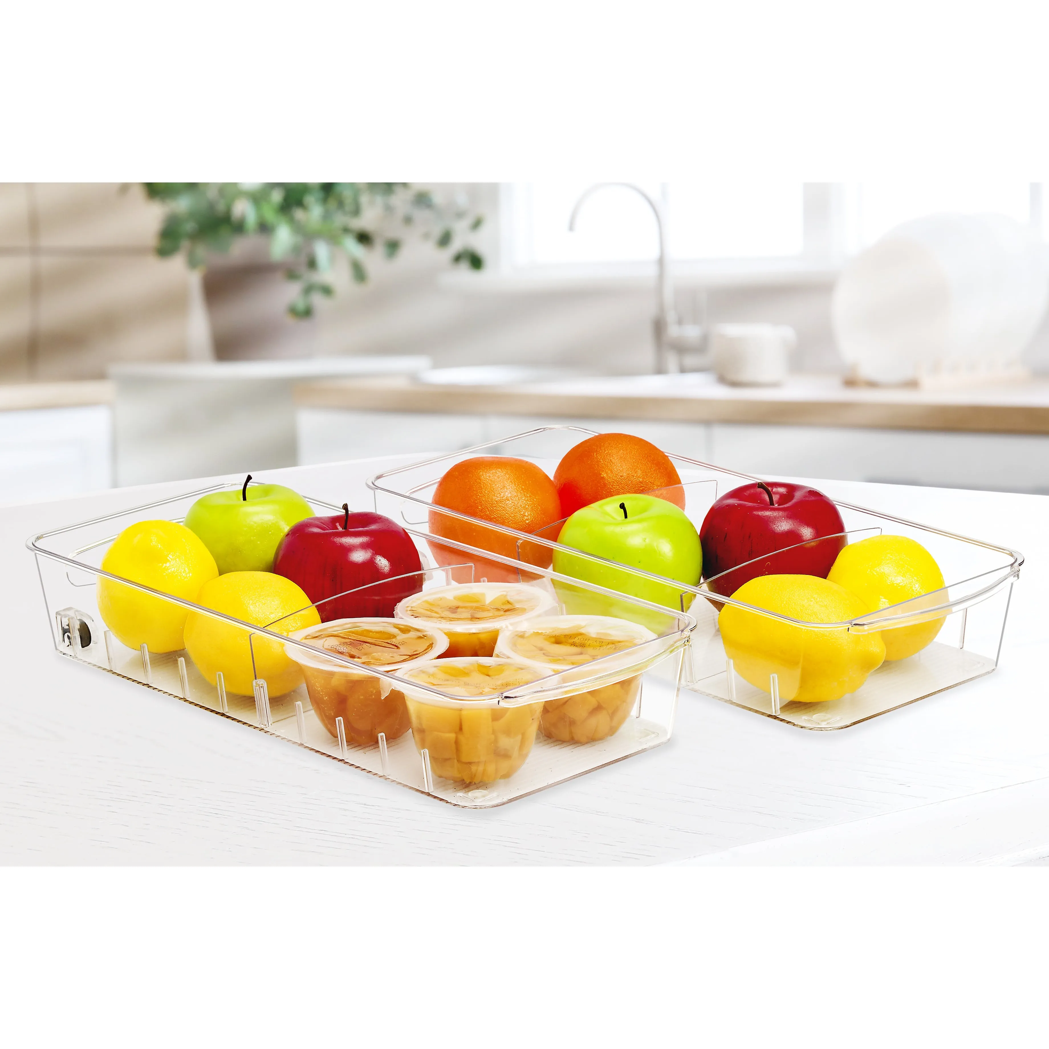 Clear Organizing Bins on Wheels