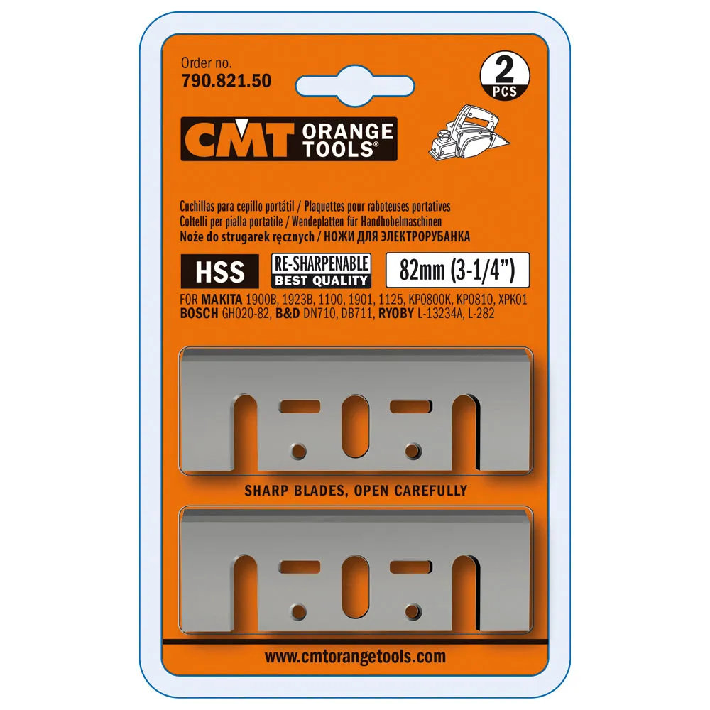 CMT Orange Tools 790.821.10 TCT KNIVES FOR PORTABLE PLANERS 82x29x3mm (2-PC.)