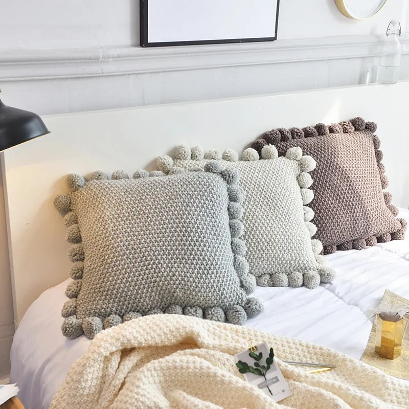 Cottage Knitted Cotton Cushion Cover