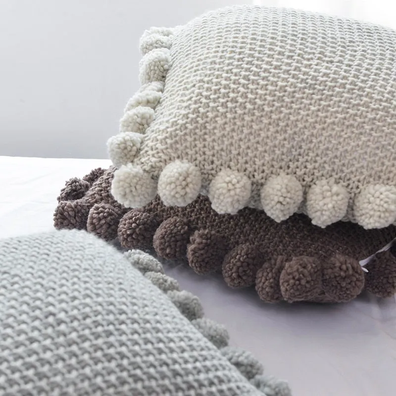 Cottage Knitted Cotton Cushion Cover