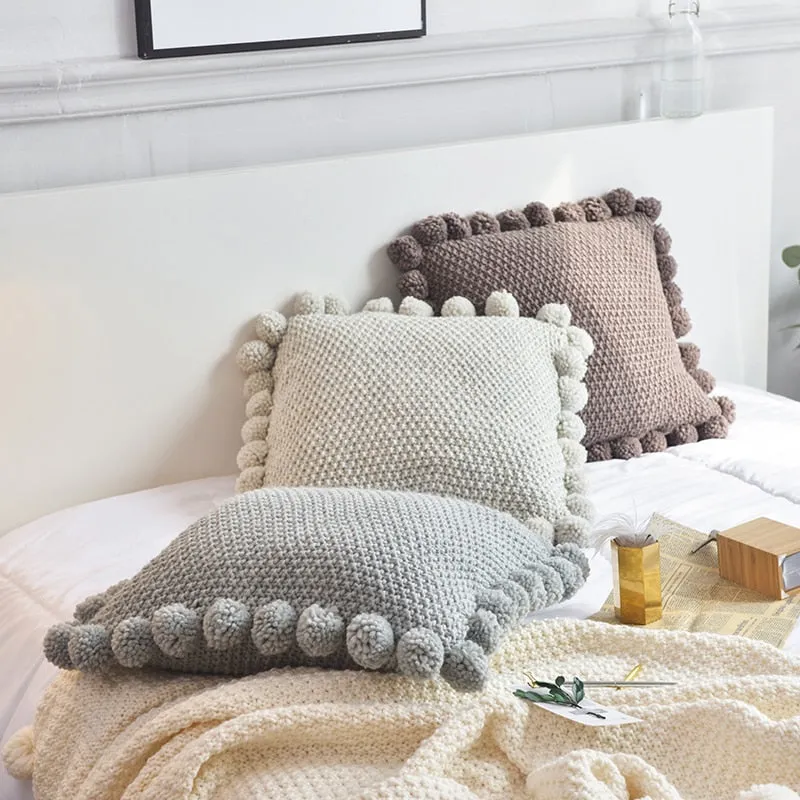 Cottage Knitted Cotton Cushion Cover