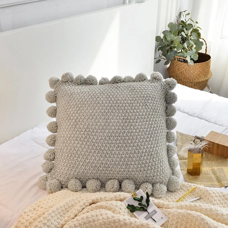Cottage Knitted Cotton Cushion Cover
