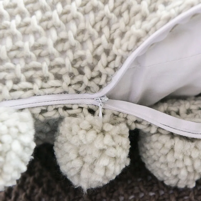 Cottage Knitted Cotton Cushion Cover