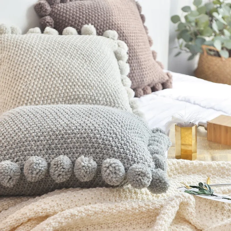 Cottage Knitted Cotton Cushion Cover