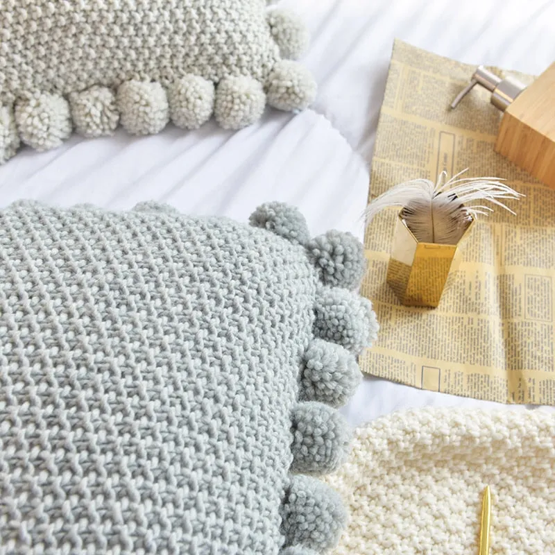 Cottage Knitted Cotton Cushion Cover