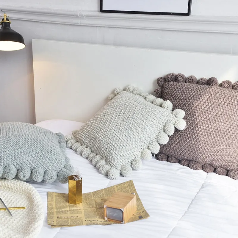 Cottage Knitted Cotton Cushion Cover