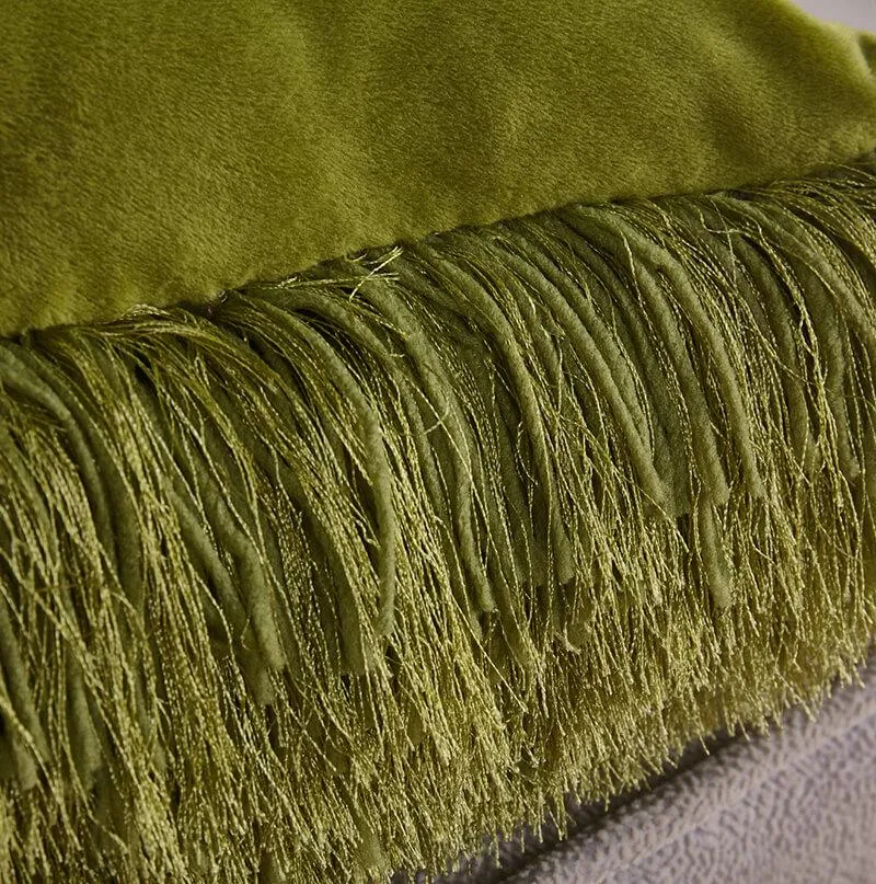 Decorative Shaggy Pillow in Lime