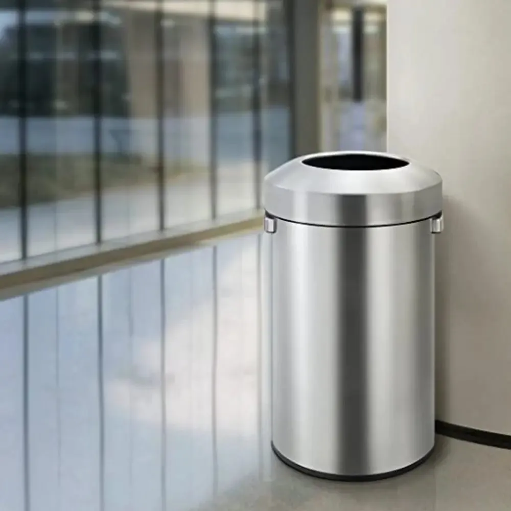 EKO Dustbin | Urban | EK9055 | Trash Bin | Waste Bin | Stainless Steel | Round Open Top | 60L