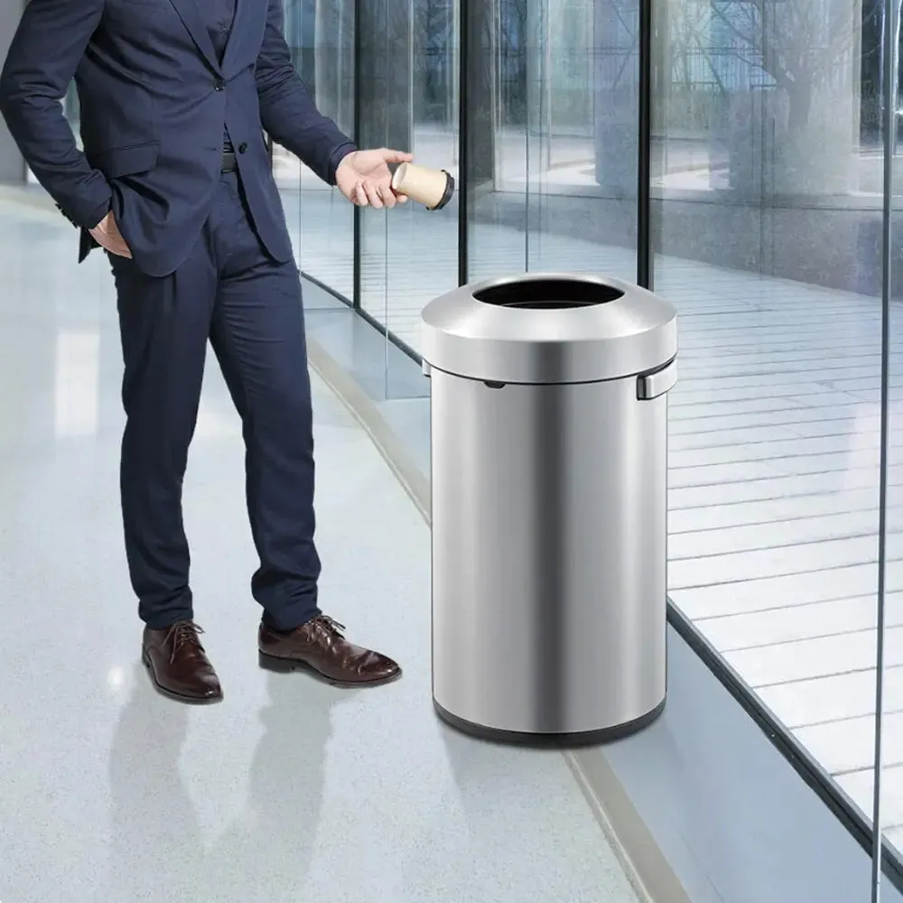 EKO Dustbin | Urban | EK9055 | Trash Bin | Waste Bin | Stainless Steel | Round Open Top | 60L