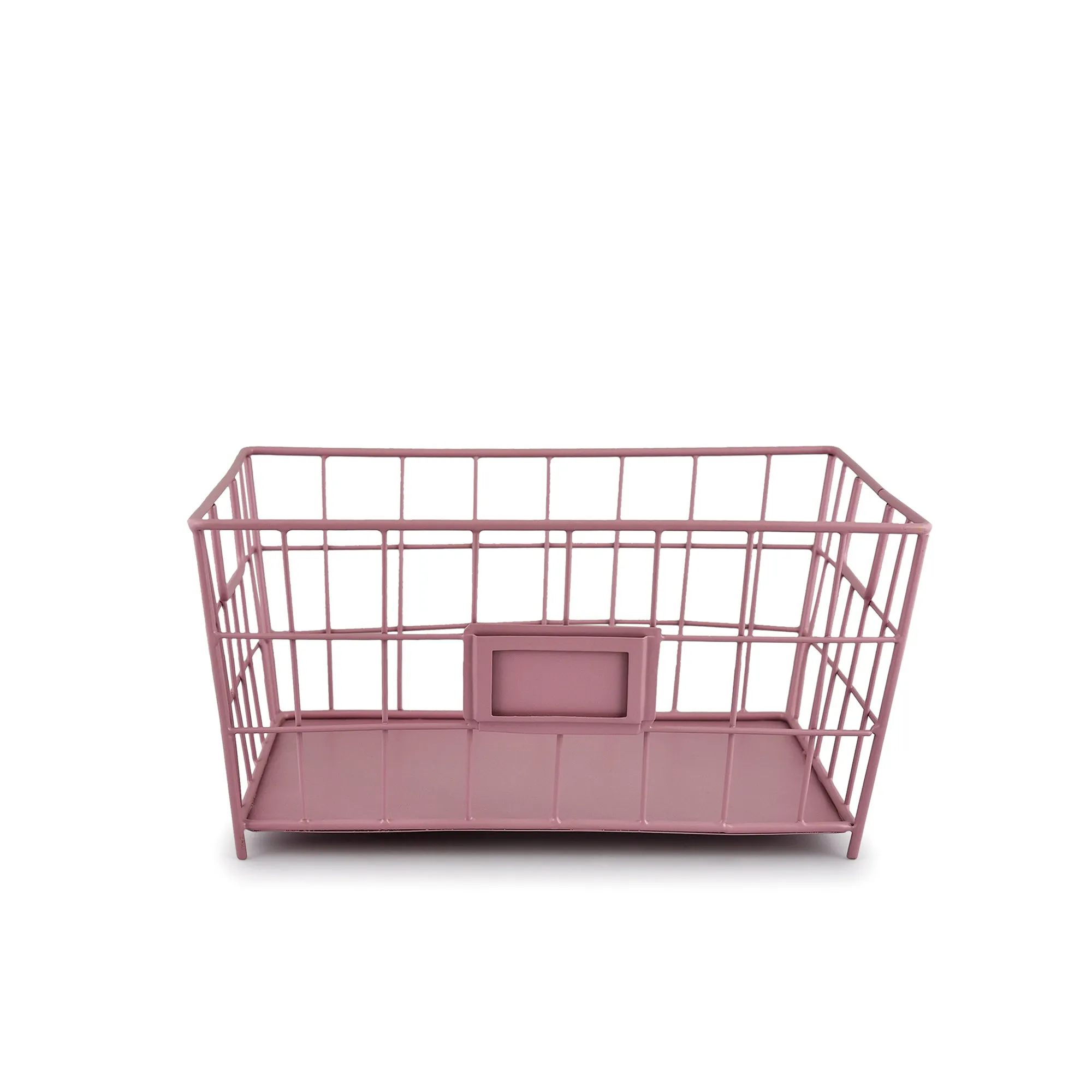 ELAN LOFT Metal Rectangle Bin,  Baskets for Vegetables and Fruits   (Set of 2, Mauve)