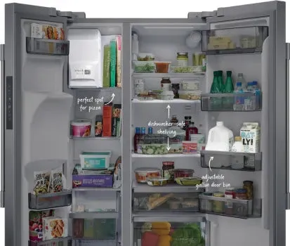 Frigidaire Professional PRSC2222AF 22.3 Cu. Ft. 36" Counter Depth Side by Side Refrigerator in Stainless Steel