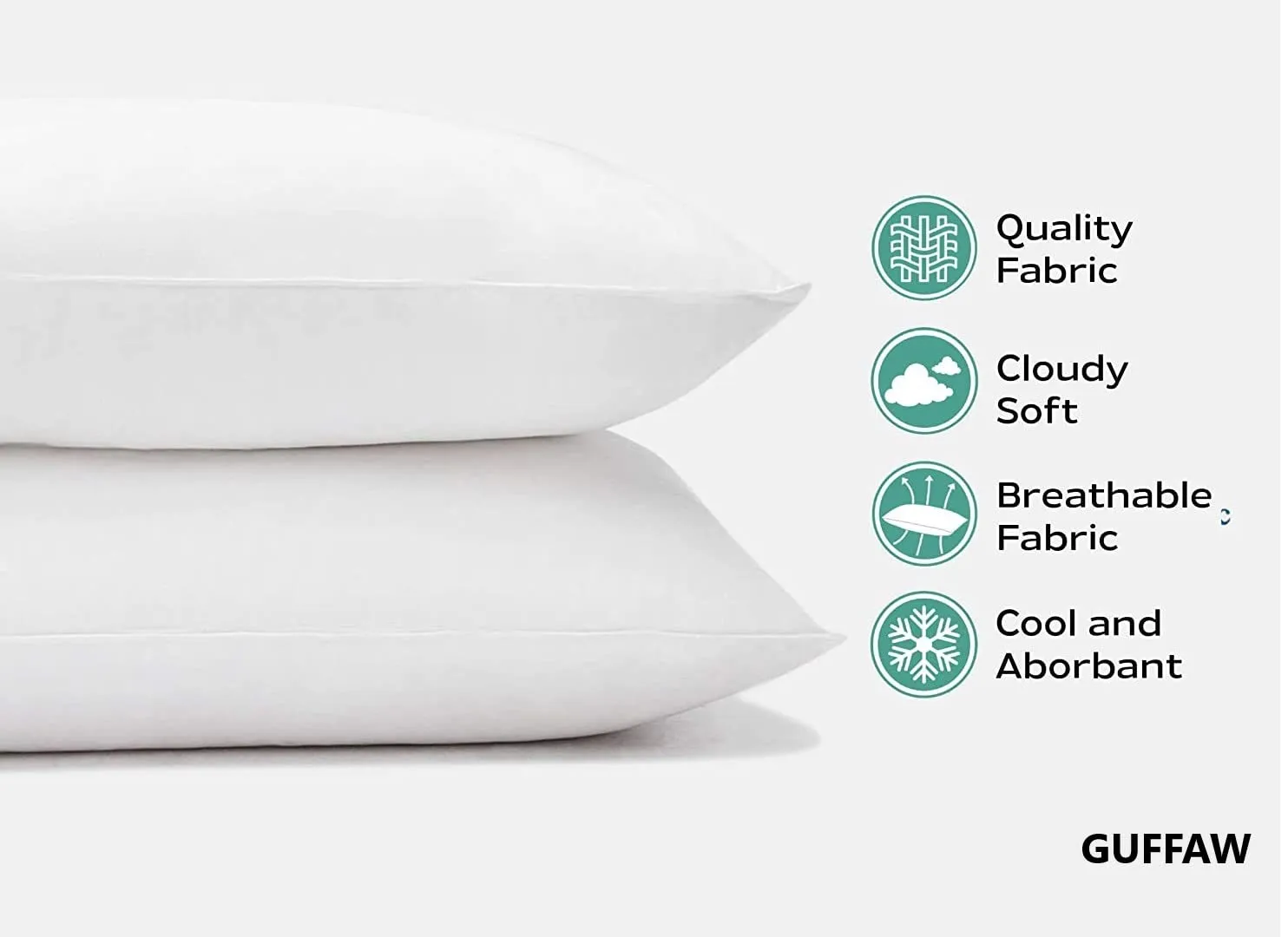 GUFFAW premium polyester microfiber pillow filler 14x24 inches (white) pack of 2