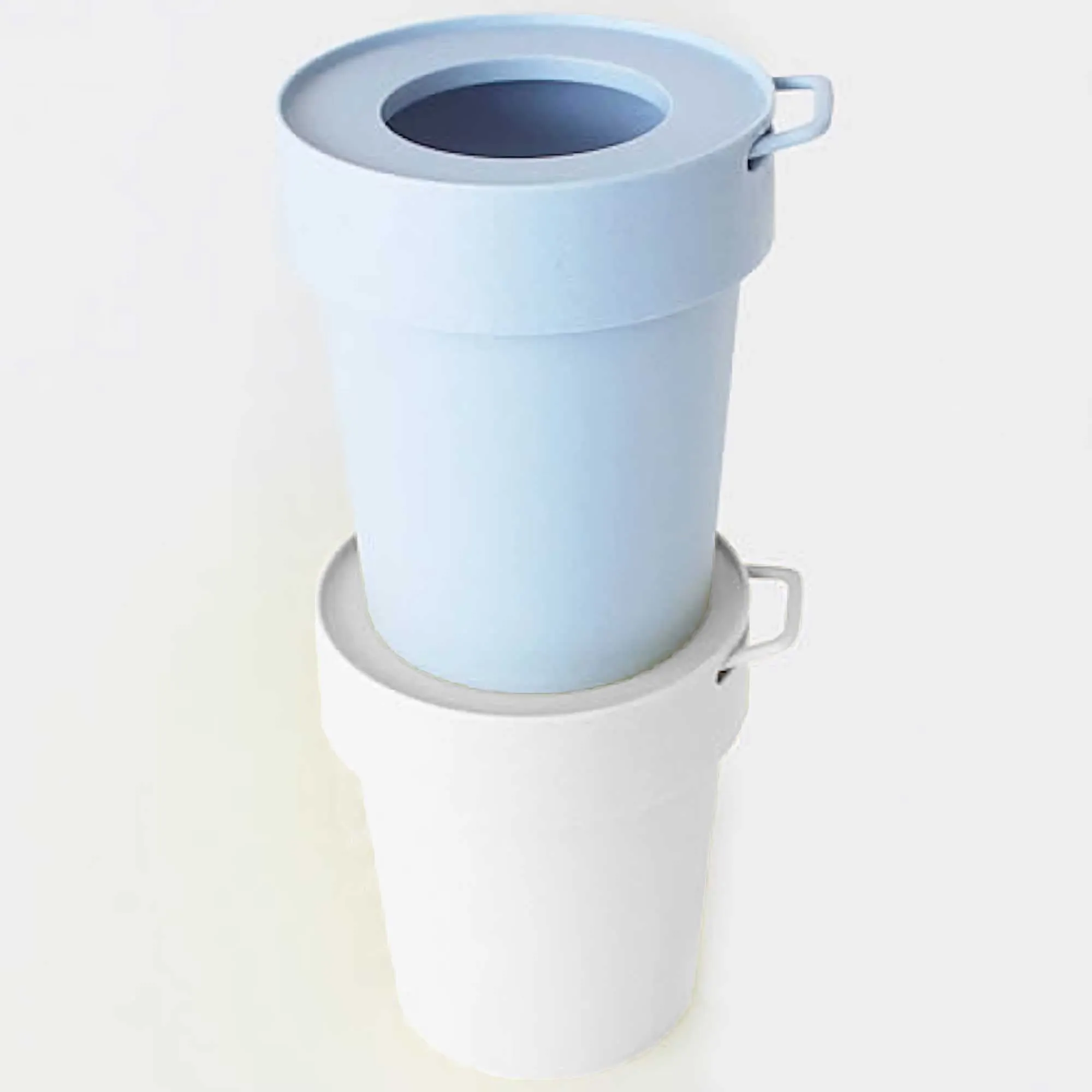Hachiman Tap trash bin with lid small, smokey blue (5 L)