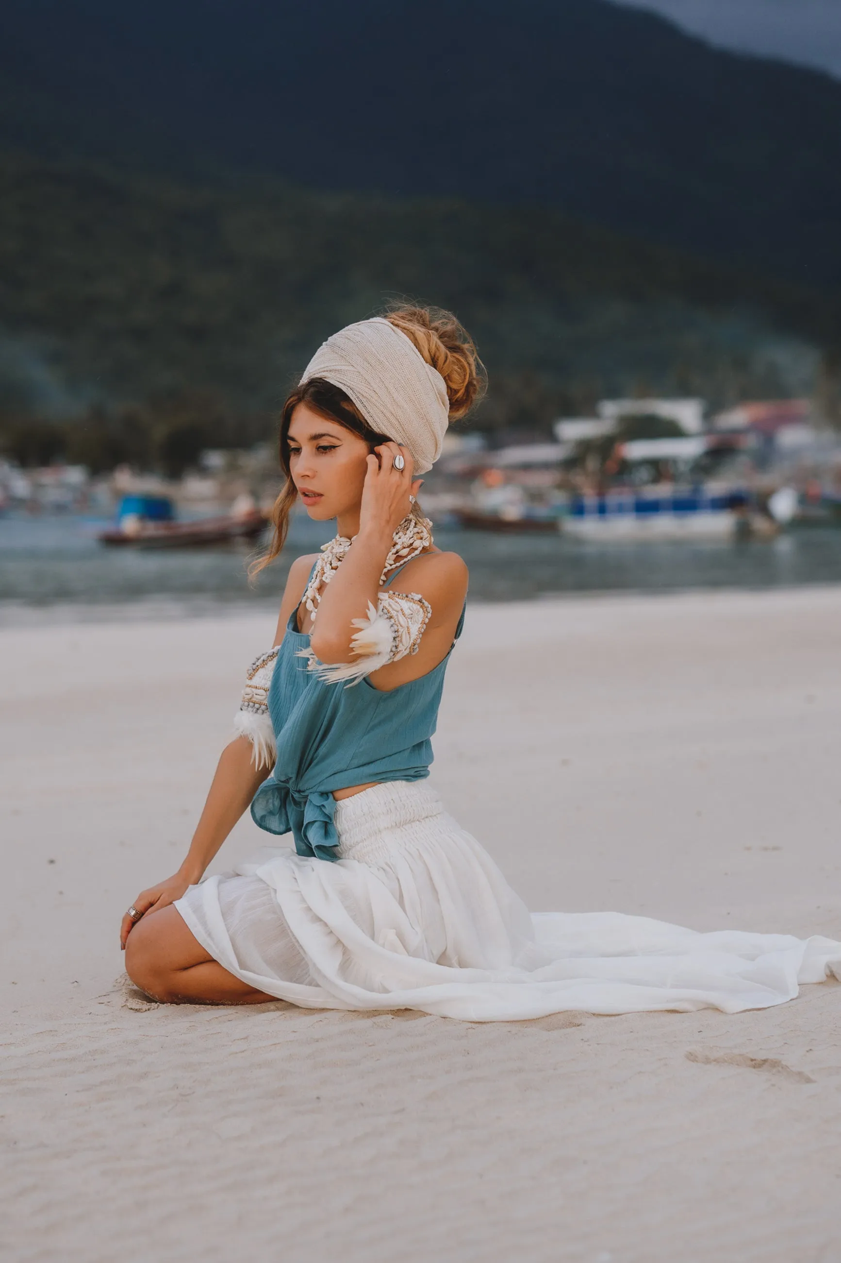 Headscarf Wrap Rachini Cream