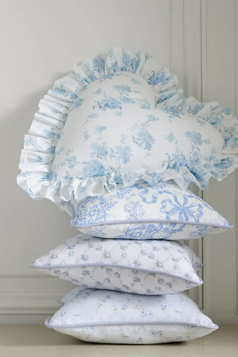 Heart Shape Ruffle Pillow- MOONLIGHT SHADOW