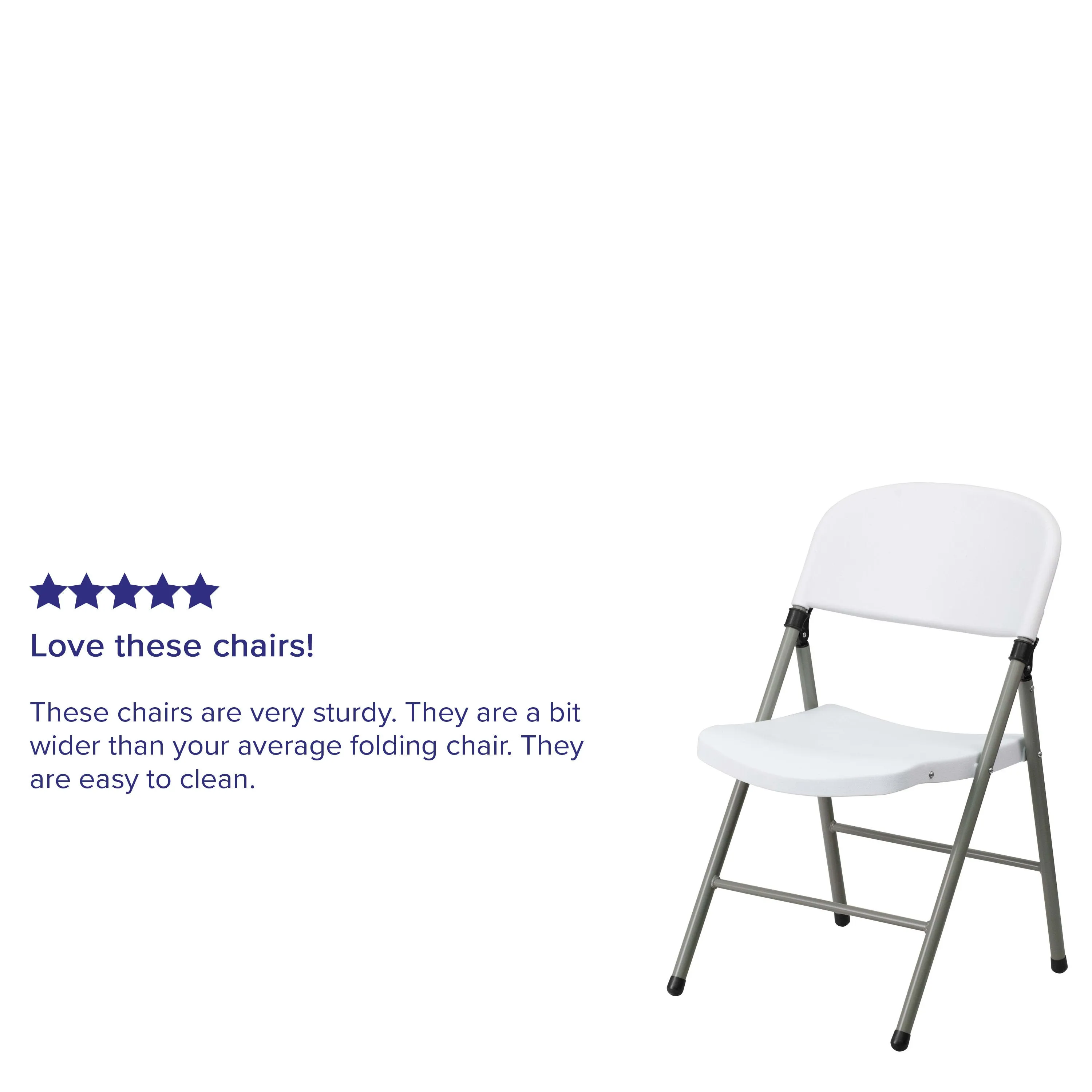 HERCULES Series 330 lb. Capacity Plastic Folding Chair with Gray Frame