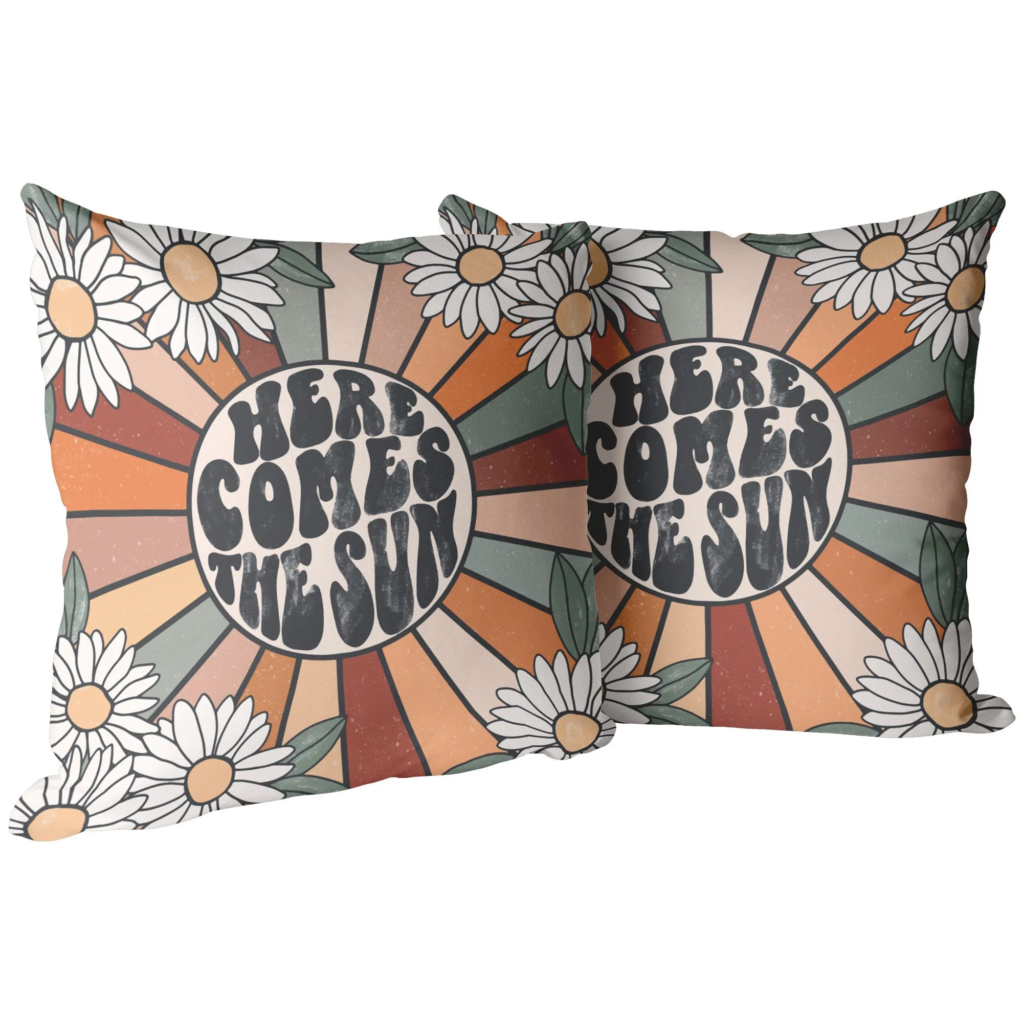 Here Comes The Sun Retro Pillows And Covers