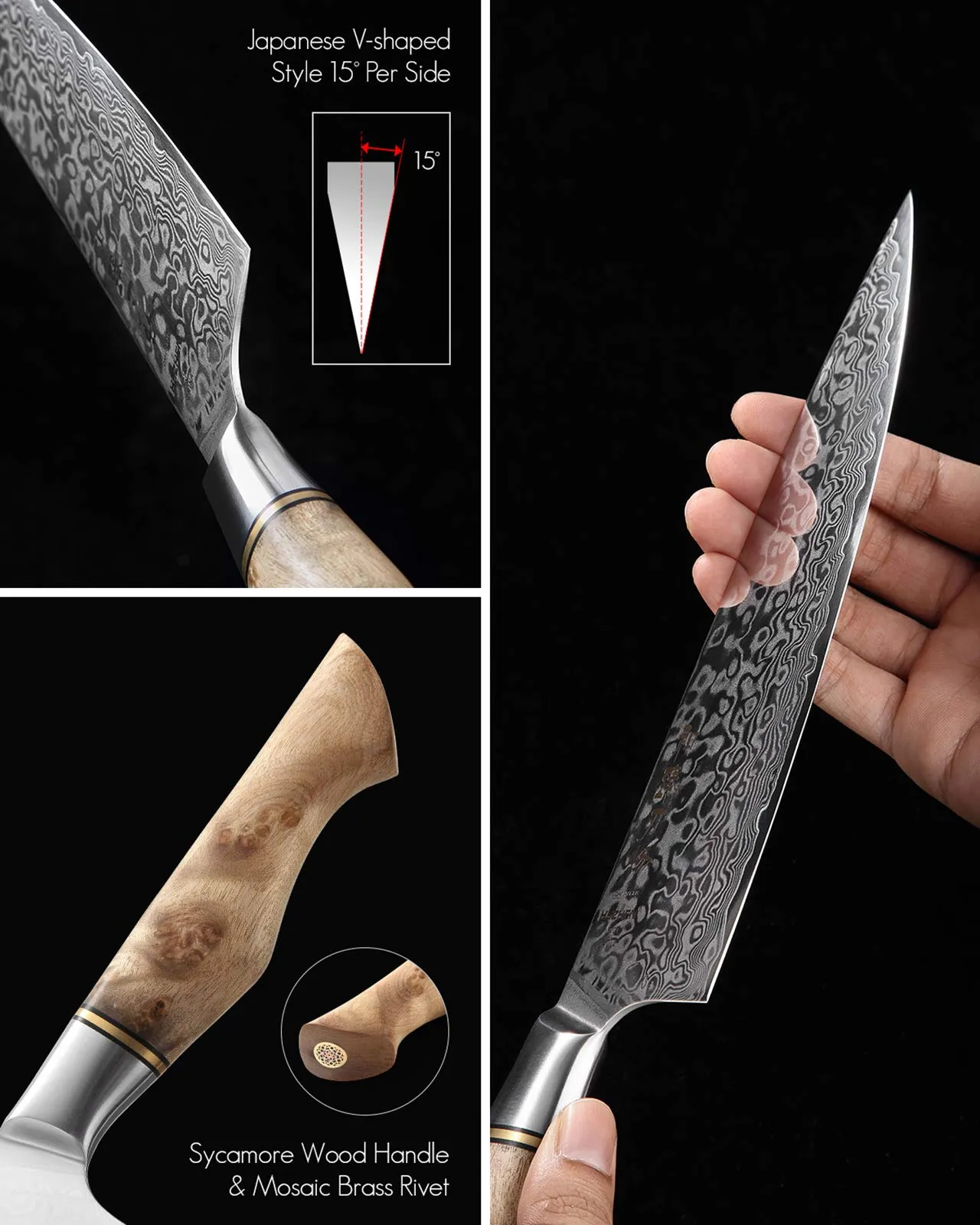 HEZHEN- Kitchen Knives Set 7PCS Forging Damascus (New)