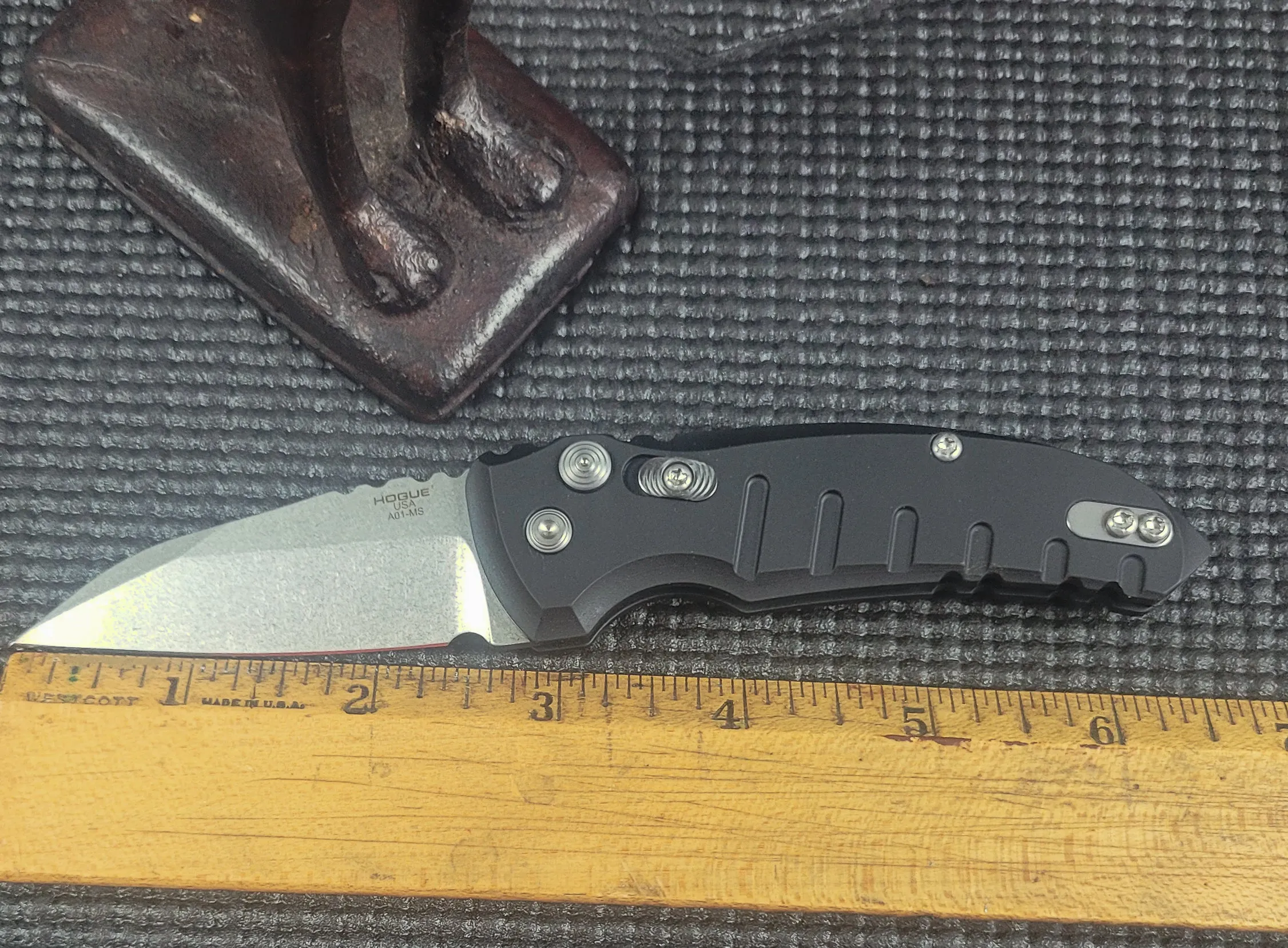 Hogue Knives A01 Microswitch Automatic Knife Gray 2.6" Stonewash 24112